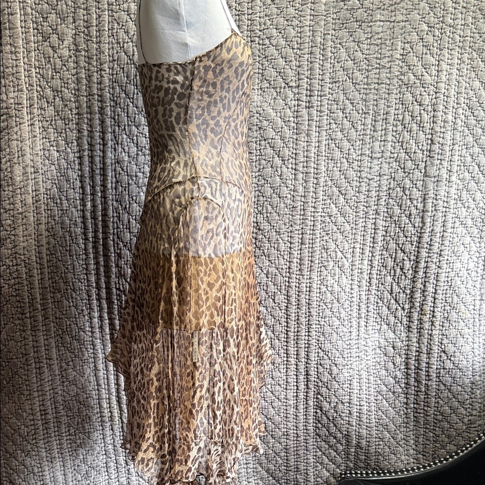 Dolce & Gabbana Animal Print Midi Dress 100%Silk - Picture 4 of 11